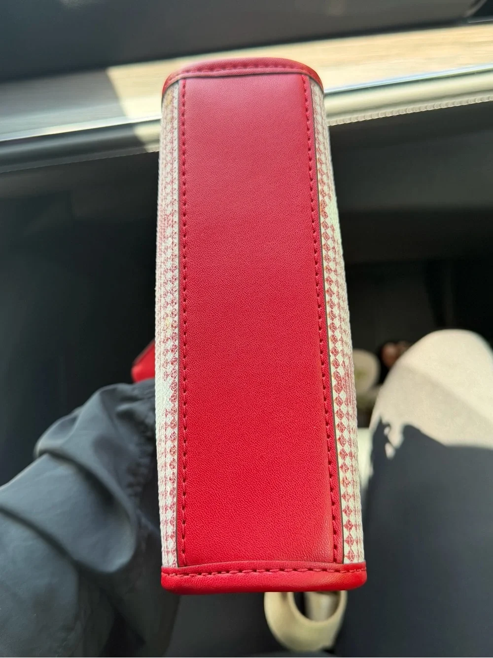 Michael Kors Red and Cream Mini Satchel with Gold Hardware